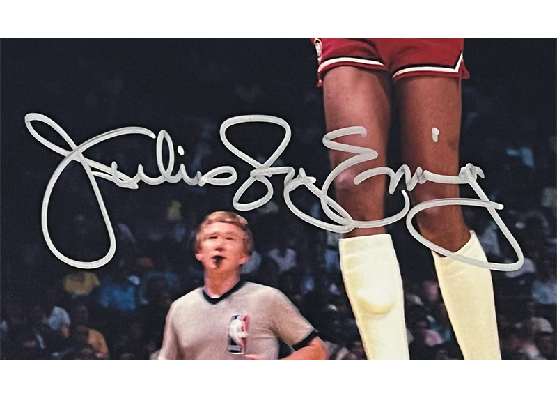 Julius Erving (Dr. J) Signed Nets 8x10 Photo JSA