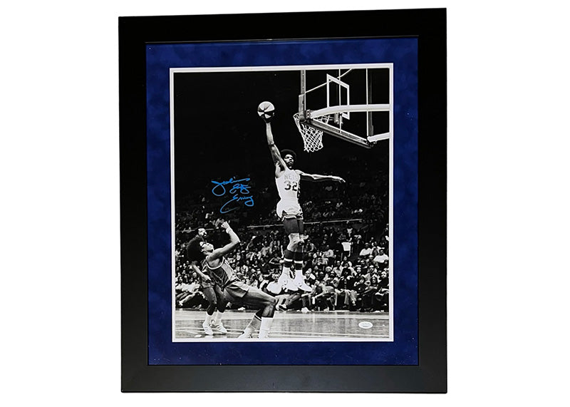 Julius Erving (Dr. J) Signed New York Nets 23x28 Framed Photo JSA