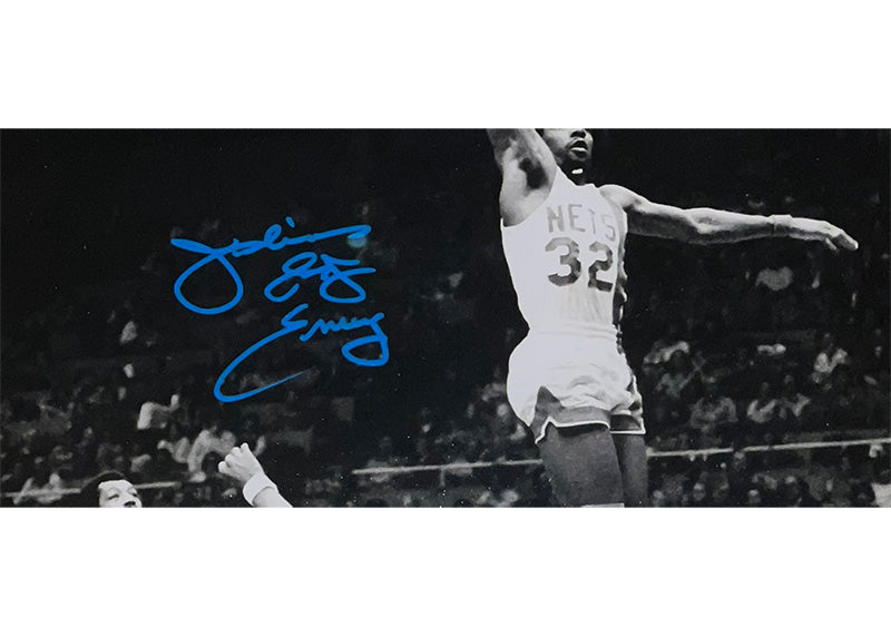 Julius Erving (Dr. J) Signed New York Nets 23x28 Framed Photo JSA