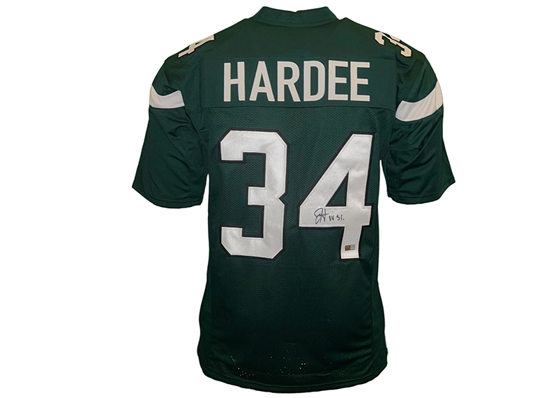 Justin Hardee Signed New York Green Football Jersey TriStar
