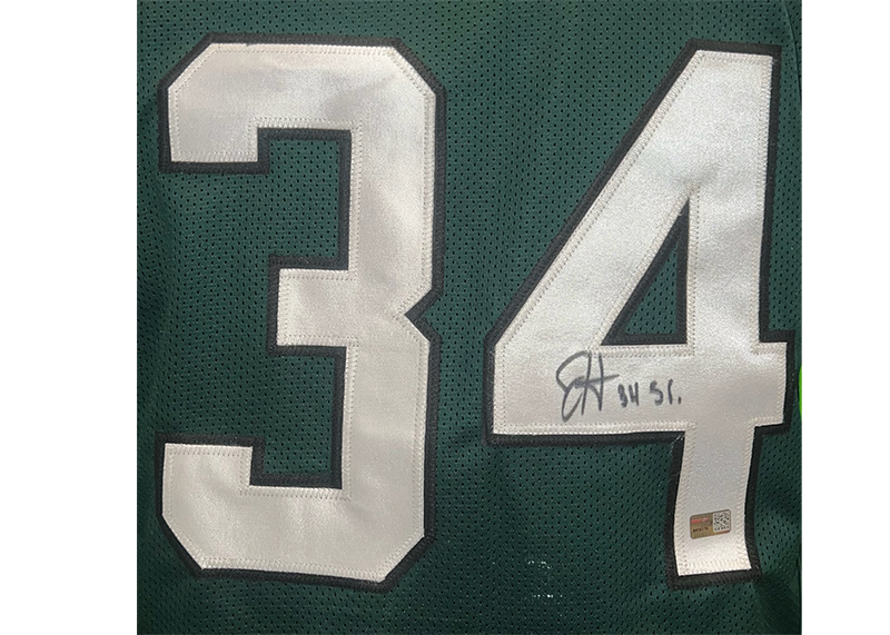 Justin Hardee Signed New York Green Football Jersey TriStar