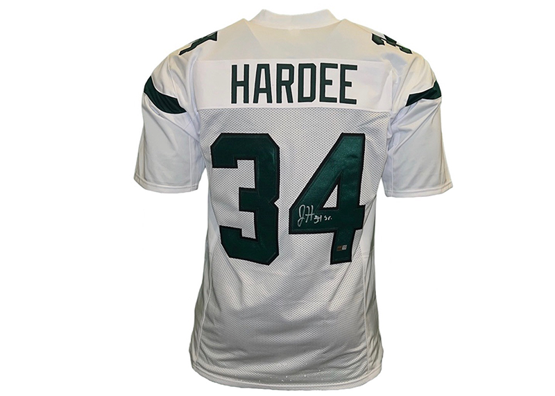 Justin Hardee Signed New York White Football Jersey TriStar