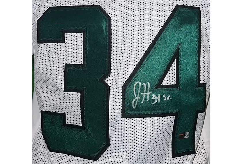 Justin Hardee Signed New York White Football Jersey TriStar