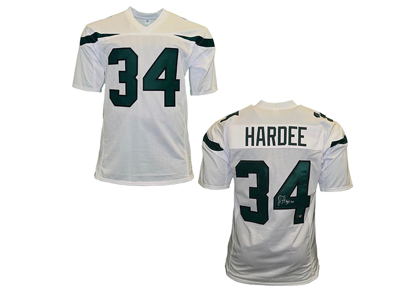 Justin Hardee Signed New York White Football Jersey TriStar