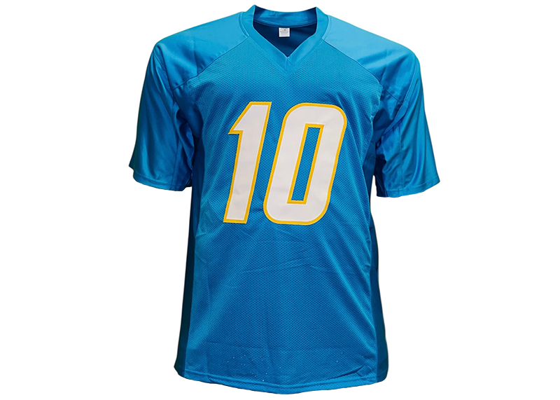 Justin Herbert Unsigned Los Angeles Blue Football Jersey