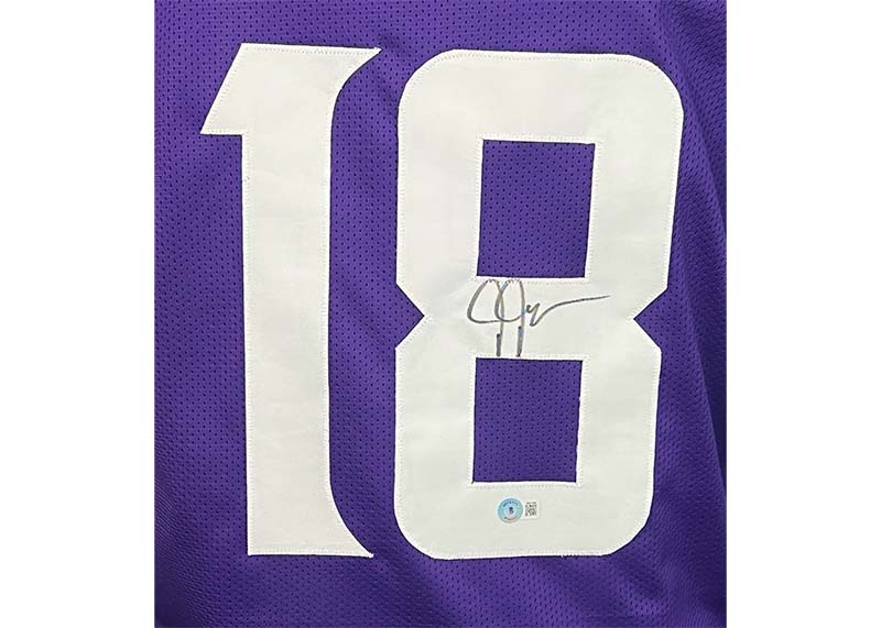 Justin Jefferson Autographed Custom Purple jersey Beckett