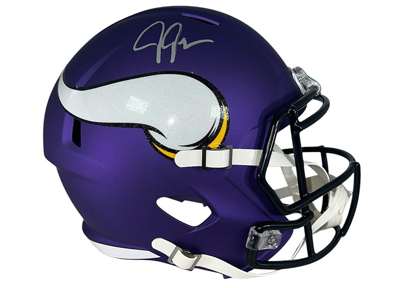 Justin Jefferson Autographed Minnesota Vikings Speed Full Size Helmet Beckett