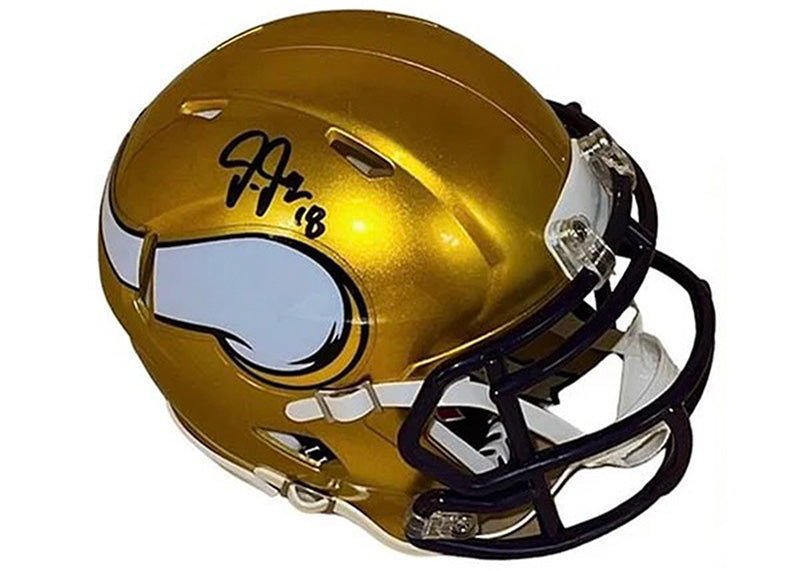 Justin Jefferson Autographed Minnesota Vikings Flash Mini Helmet Beckett