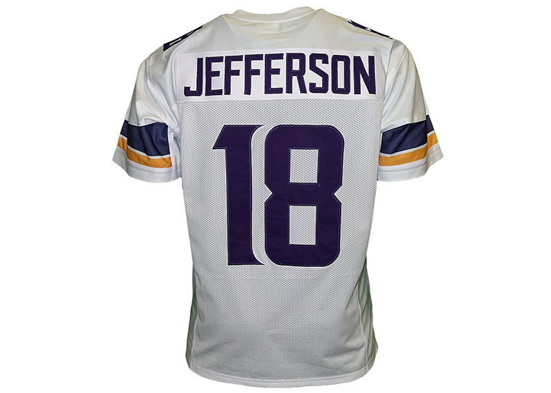 Justin Jefferson Unsigned Minnesota White Football Jersey