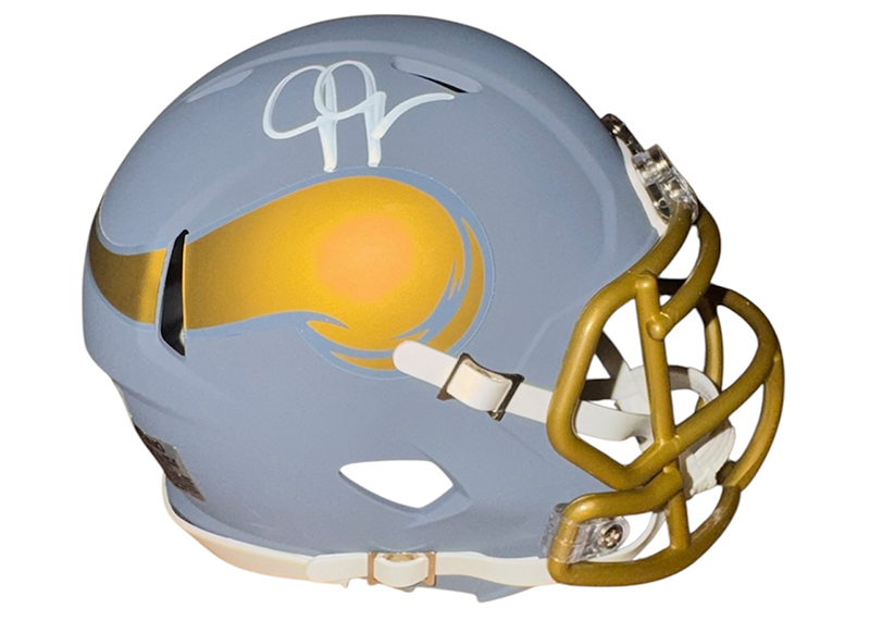 Justin Jefferson Signed Minnesota Vikings Salute To Service Mini Helmet Beckett