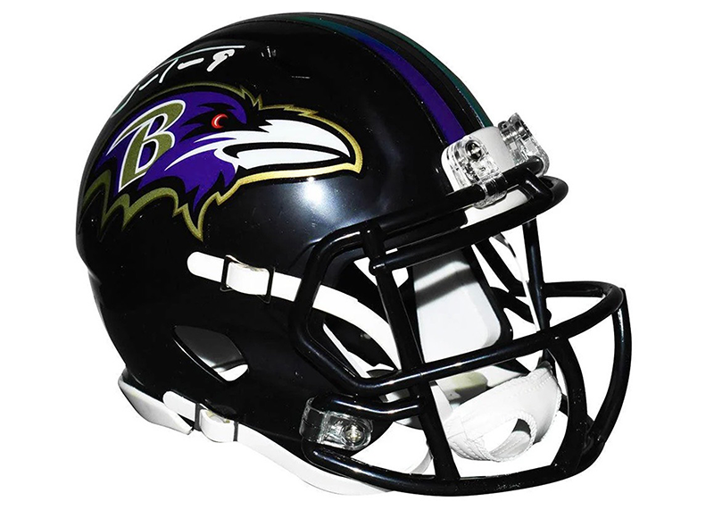 Justin Tucker Signed Baltimore Ravens Speed Mini Football Helmet Beckett