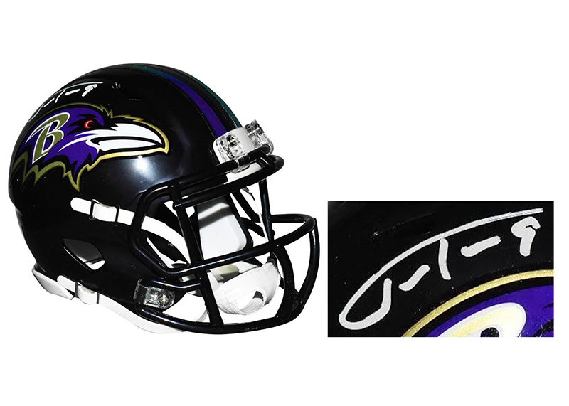 Justin Tucker Signed Baltimore Ravens Speed Mini Football Helmet Beckett