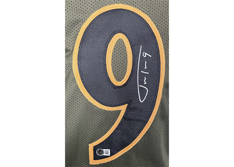 Justin Tucker Signed Baltimore Green Salute To Service Football Jersey (Beckett)