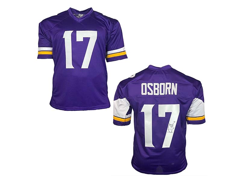 K.J. (KJ) Osborn Signed Minnesota Purple Football Jersey JSA