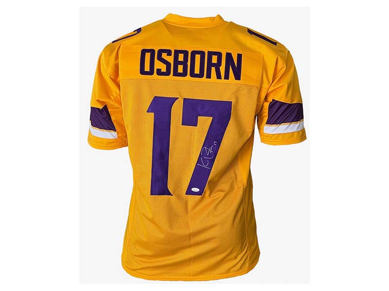 K.J. (KJ) Osborn Signed Custom Yellow Football Jersey JSA