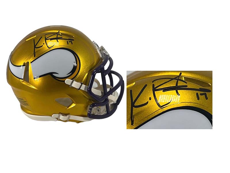 K.J.(KJ) Osborn Autographed Minnesota Vikings Flash Mini Helmet JSA