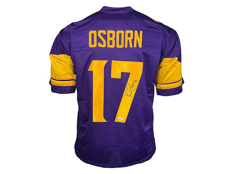 K.J. (KJ) Osborn Signed Purple Custom Football Jersey JSA