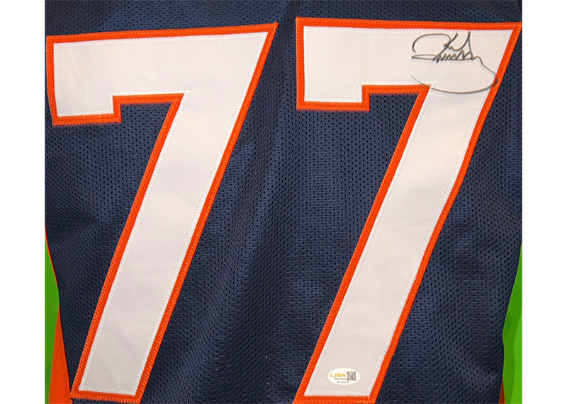 Karl Mecklenburg Signed Denver Blue Football Jersey JSA