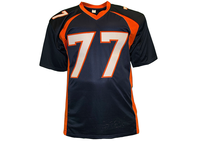 Karl Mecklenburg Signed Denver Blue Football Jersey JSA