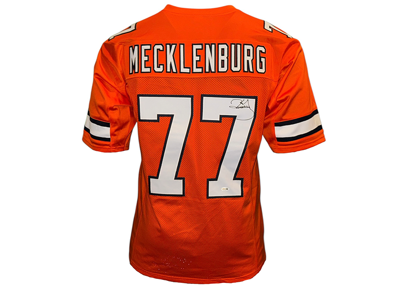 Karl Mecklenburg Signed Denver Orange Football Jersey JSA