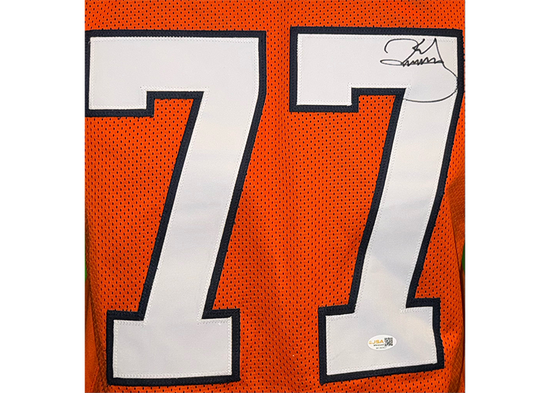 Karl Mecklenburg Signed Denver Orange Football Jersey JSA
