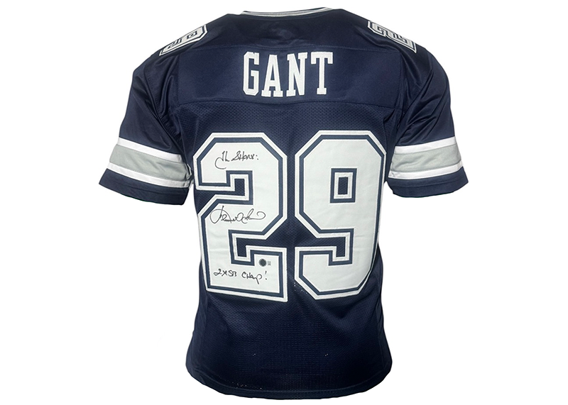 Kenneth Gant Signed Dallas Blue Football Jersey Beckett