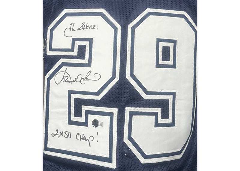 Kenneth Gant Signed Dallas Blue Football Jersey Beckett