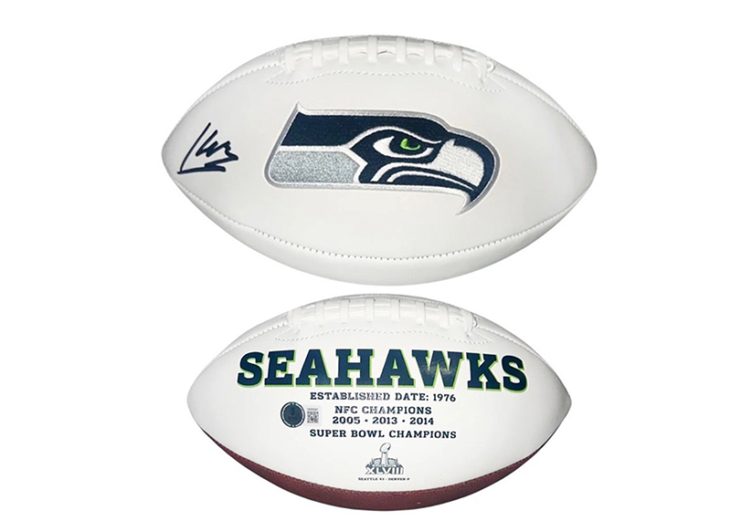 Kenneth Walker III Signed Seattle Seahawks Official NFL Logo Football Beckett