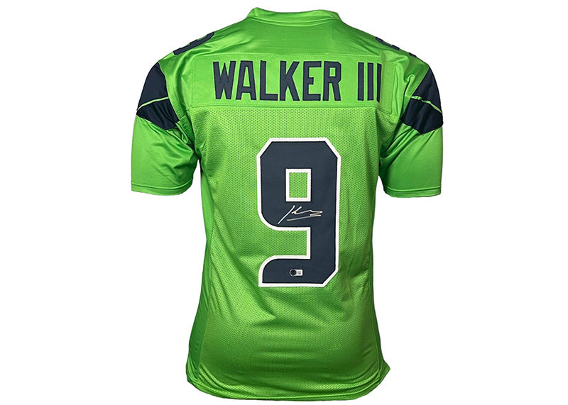 Kenneth Walker lll Signed Custom Neon Green Football Jersey Beckett