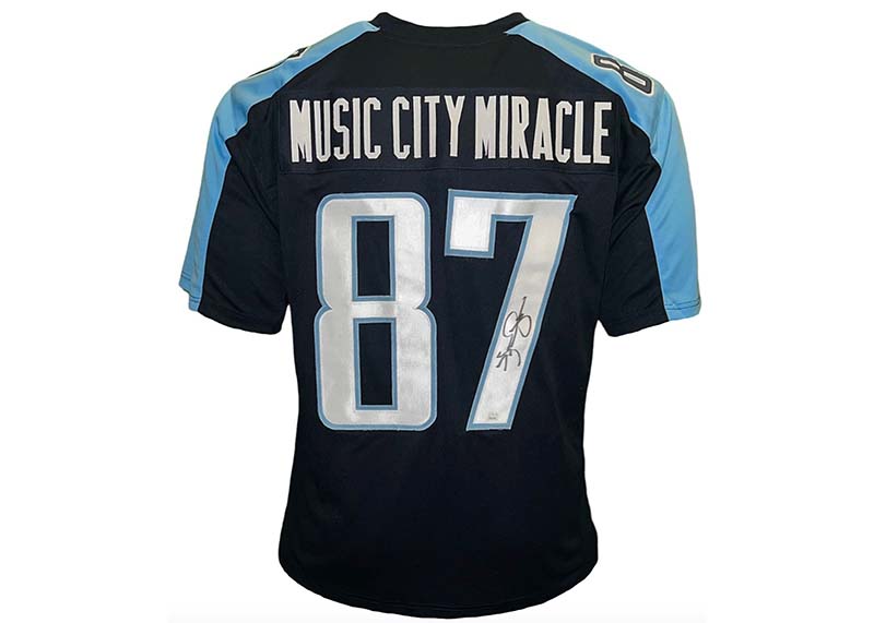 Kevin Dyson Signed Music City Miracle Custom Blue Football Jersey JSA