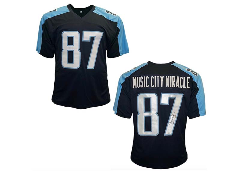 Kevin Dyson Signed Music City Miracle Custom Blue Football Jersey JSA