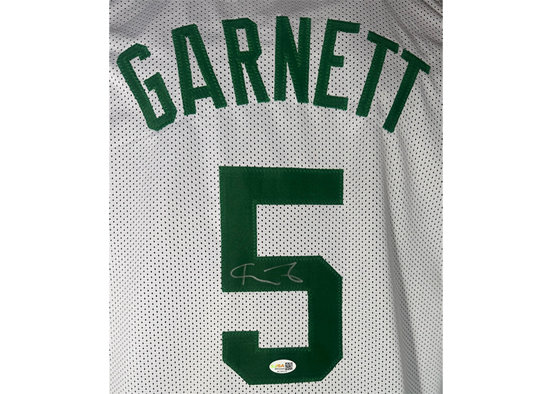 Kevin Garnett Signed Boston White Basketball Jersey JSA