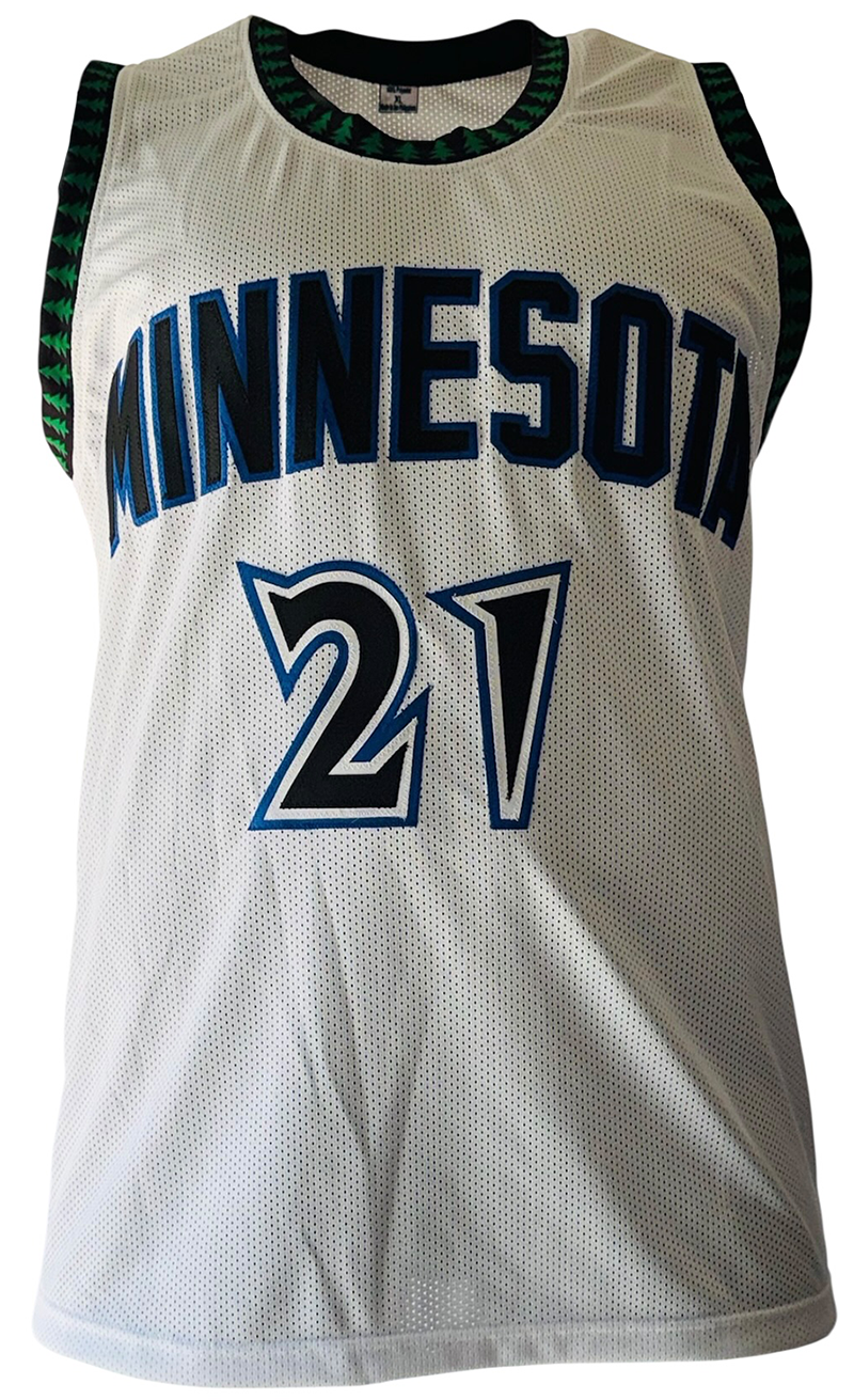 Kevin Garnett Signed Minnesota White Basketball Jersey JSA