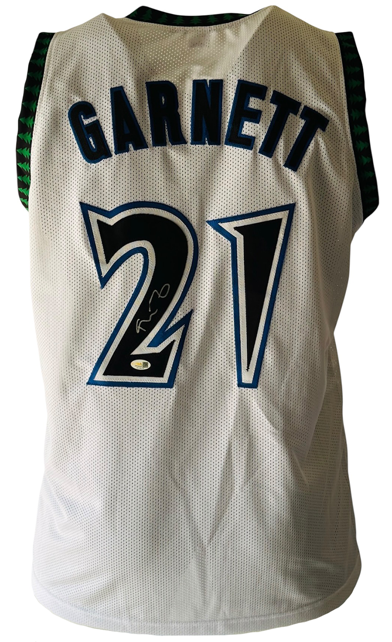 Kevin Garnett Signed Minnesota White Basketball Jersey JSA