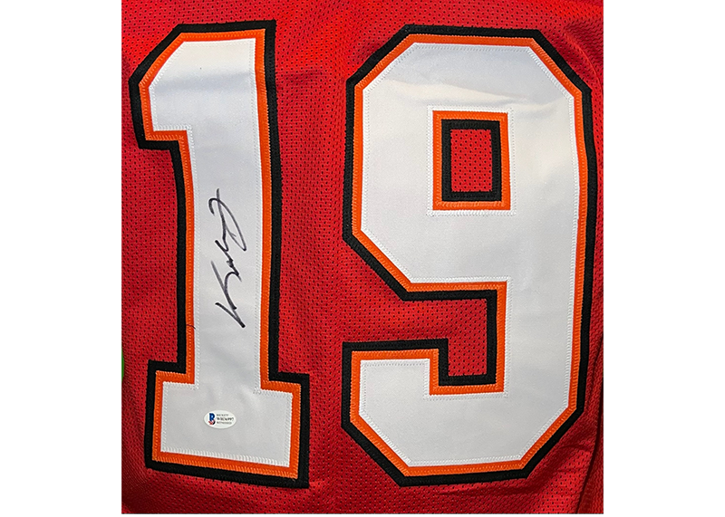 Keyshawn Johnson Autographed Tampa Bay Red Football Jersey (Beckett)