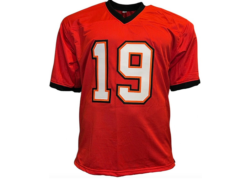 Keyshawn Johnson Autographed Custom Red Football Jersey (Beckett)
