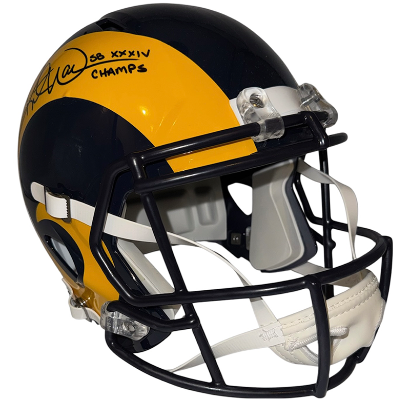 Kurt Warner Signed Los Angeles Rams TB Speed Full Size Helmet SB XXXIV Beckett