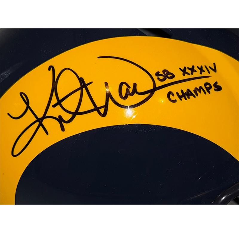 Kurt Warner Signed Los Angeles Rams TB Speed Full Size Helmet SB XXXIV Beckett