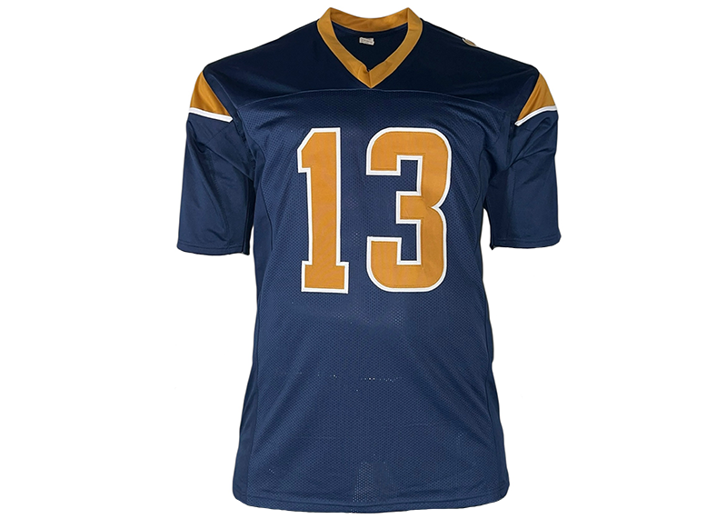 Kurt Warner Signed St. Louis Blue Football Jersey JSA