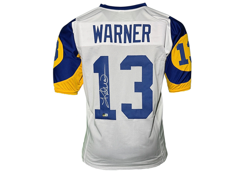 Kurt Warner Signed St. Louis White Football Jersey Beckett