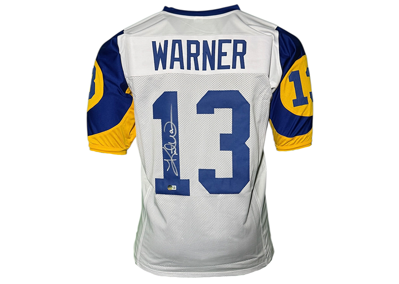 Kurt Warner Signed St. Louis White Football Jersey Beckett