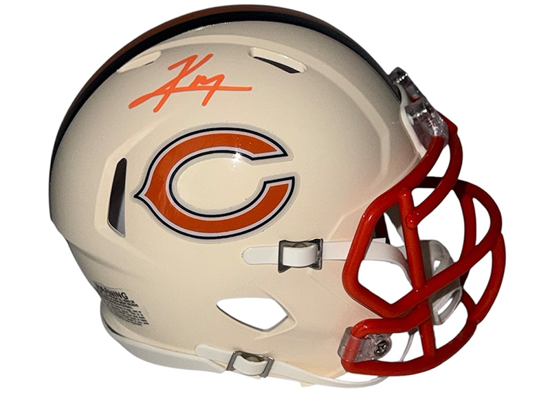 Kyle Monangai Signed Chicago Bears Retro Mini Helmet JSA