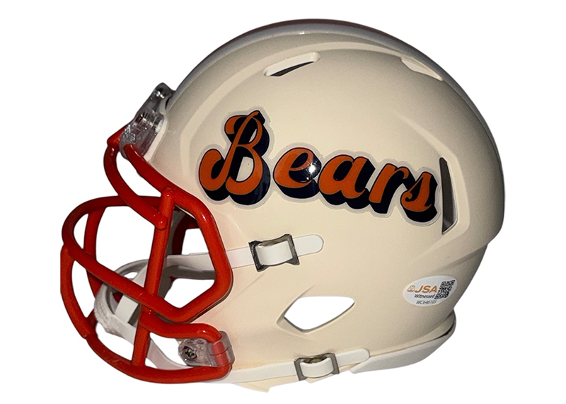 Kyle Monangai Signed Chicago Bears Retro Mini Helmet JSA