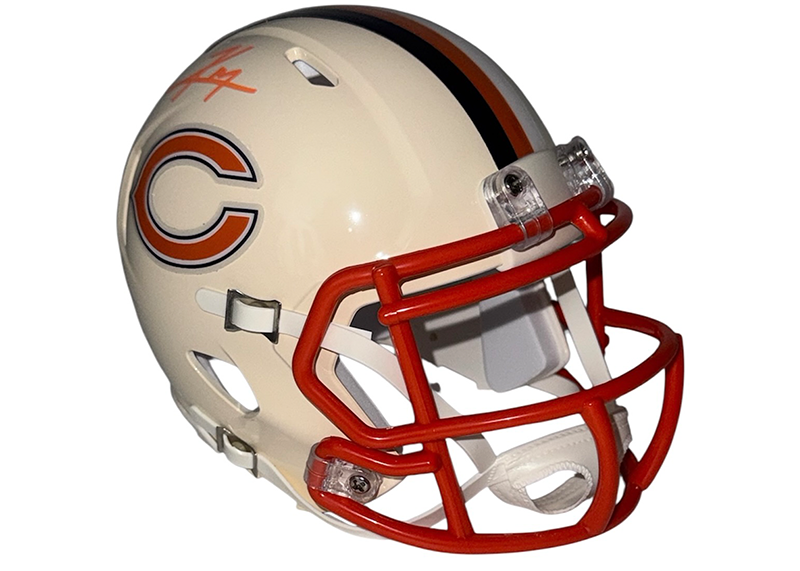 Kyle Monangai Signed Chicago Bears Retro Mini Helmet JSA