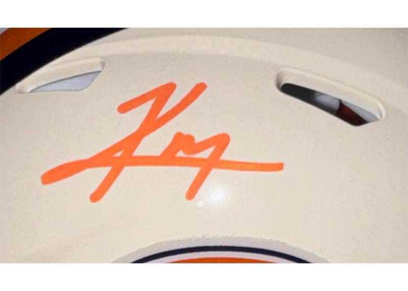 Kyle Monangai Signed Chicago Bears Retro Mini Helmet JSA
