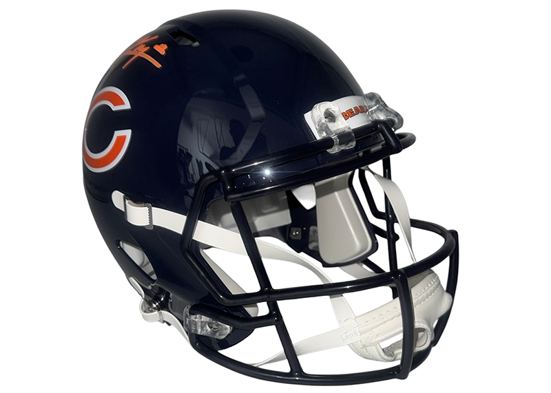 Kyle Monangai Signed Chicago Bears Speed Full Size Helmet JSA