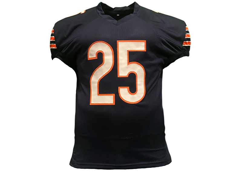Kyle Monangai Signed Chicago Game Cut Blue Football Jersey JSA