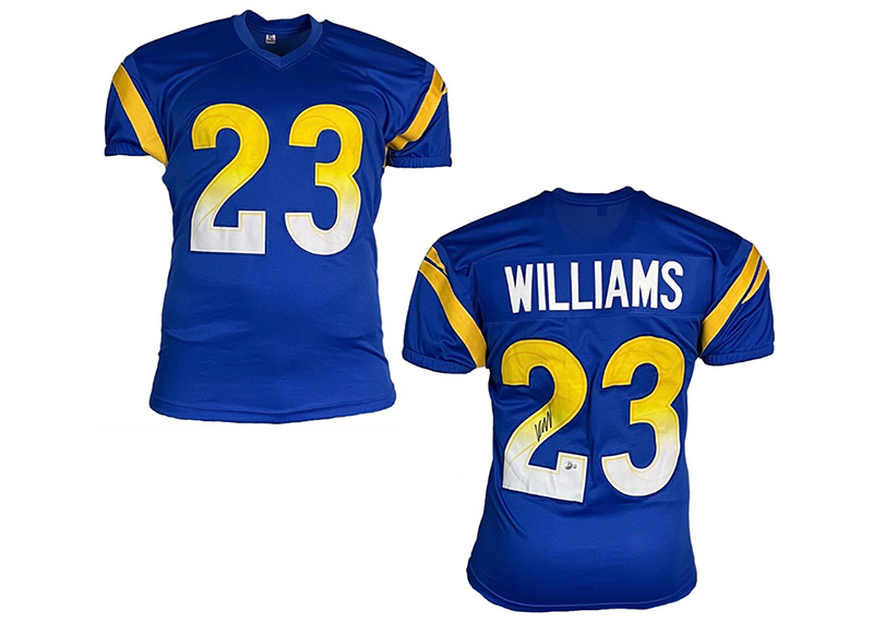 Kyren Williams Signed Custom Blue Football Jersey Beckett