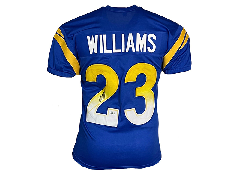 Kyren Williams Signed Custom Blue Football Jersey Beckett