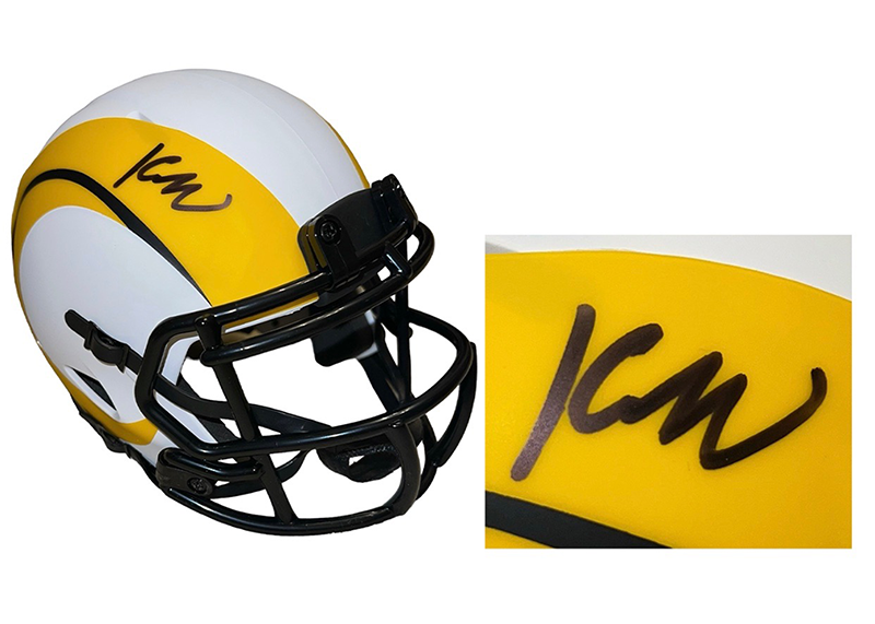 Kyren Williams Signed Los Angeles Rams Lunar Mini Football Helmet Beckett